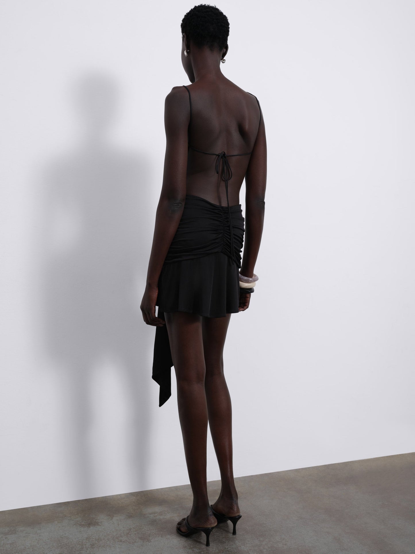 Aris Open-Back Draped Mini Dress