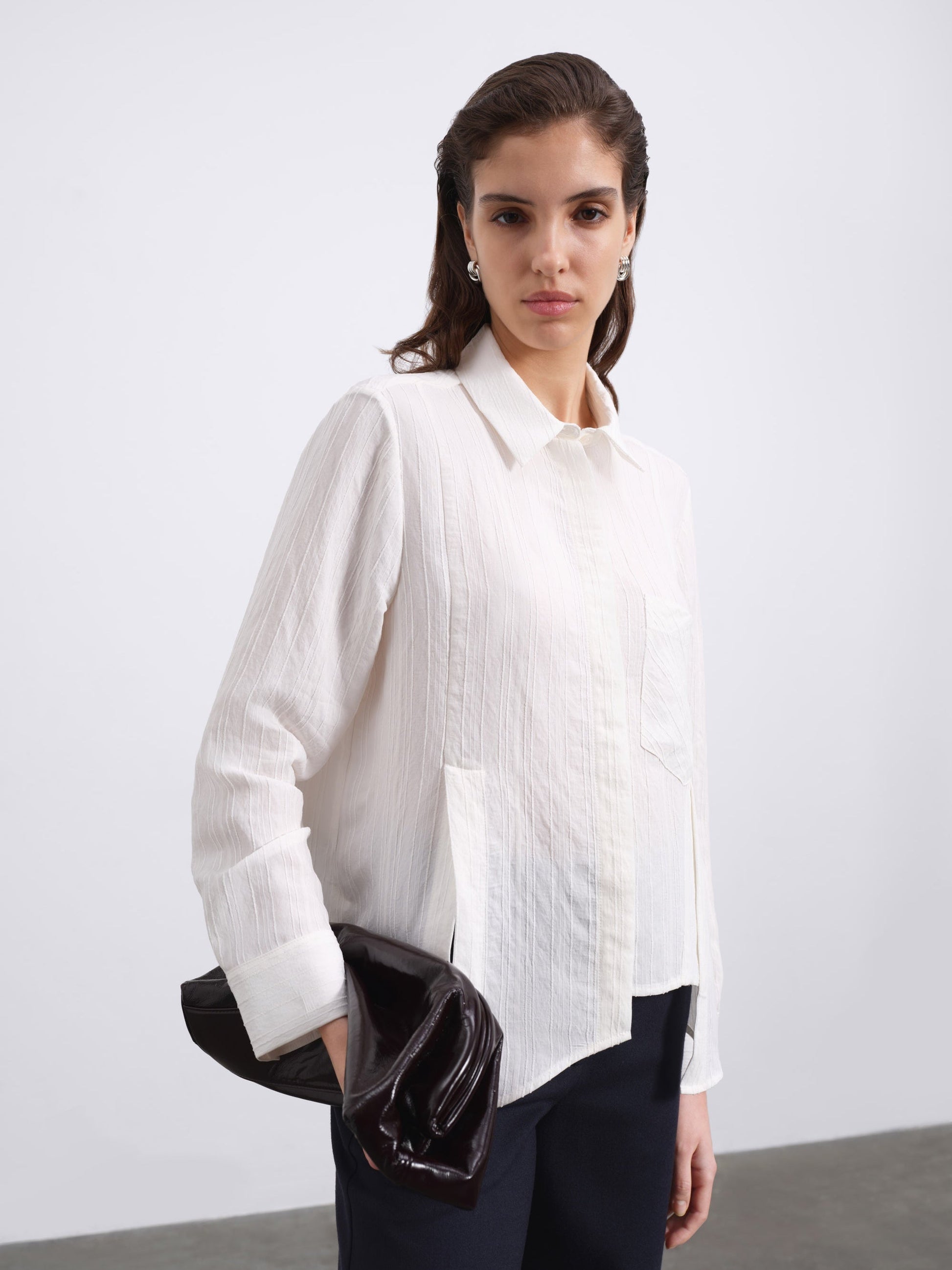 Lorin Asymmetric Stripe Shirt