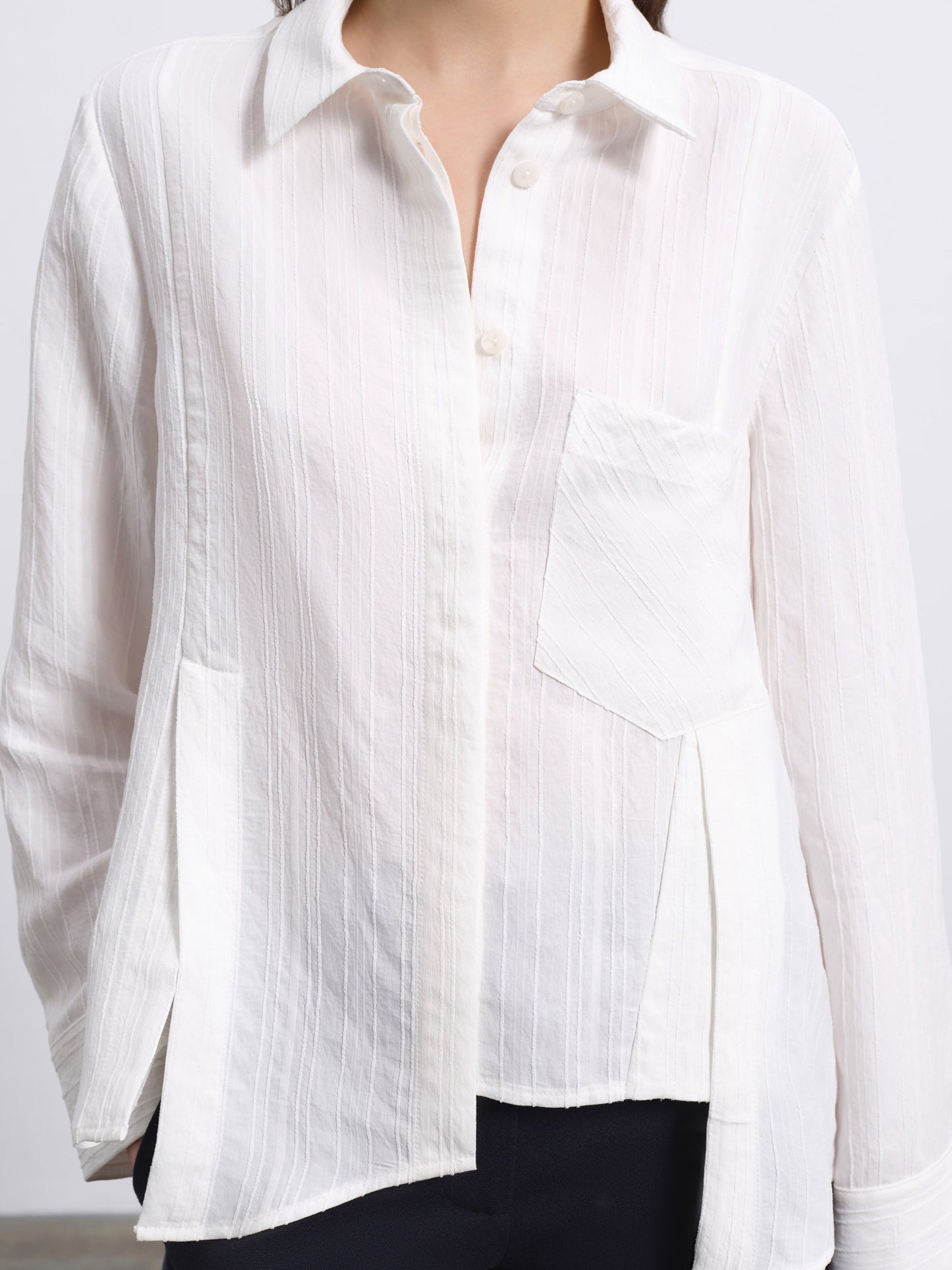 Lorin Asymmetric Stripe Shirt