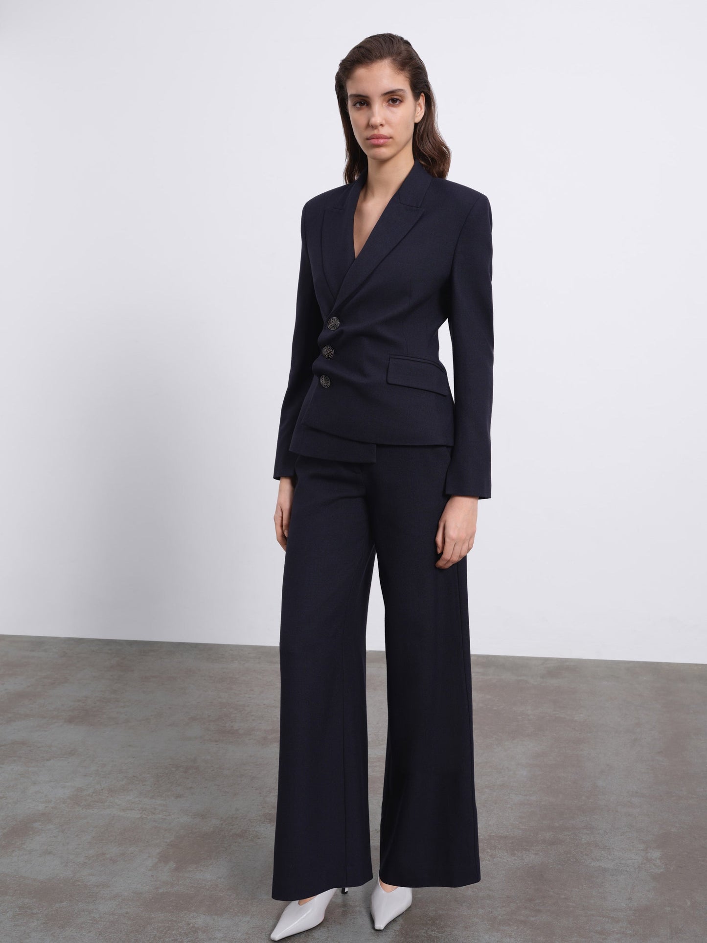 Maren Asymmetric Tailored Wool Blazer