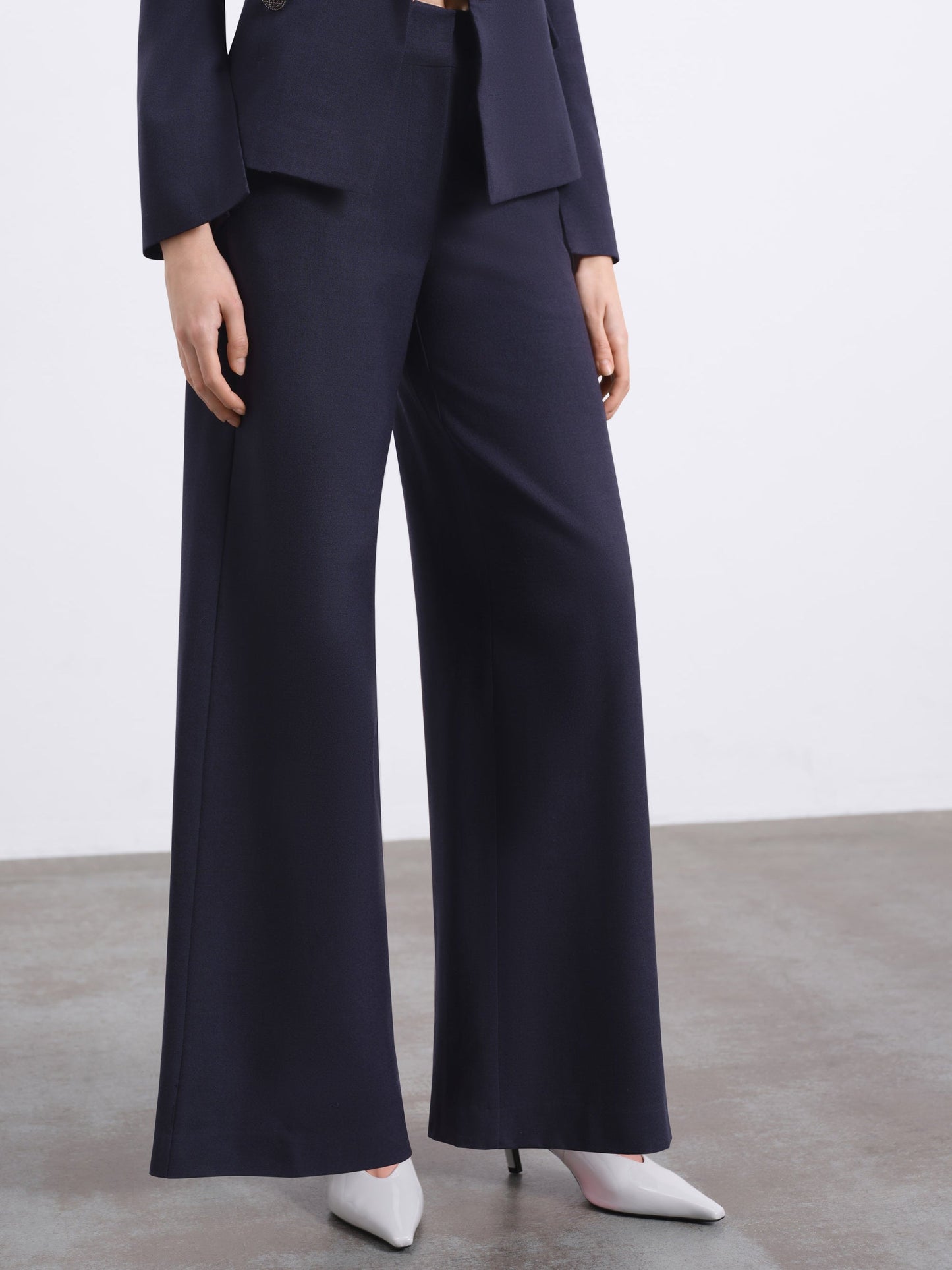 Maren Tailored Wide-Leg Wool Trousers