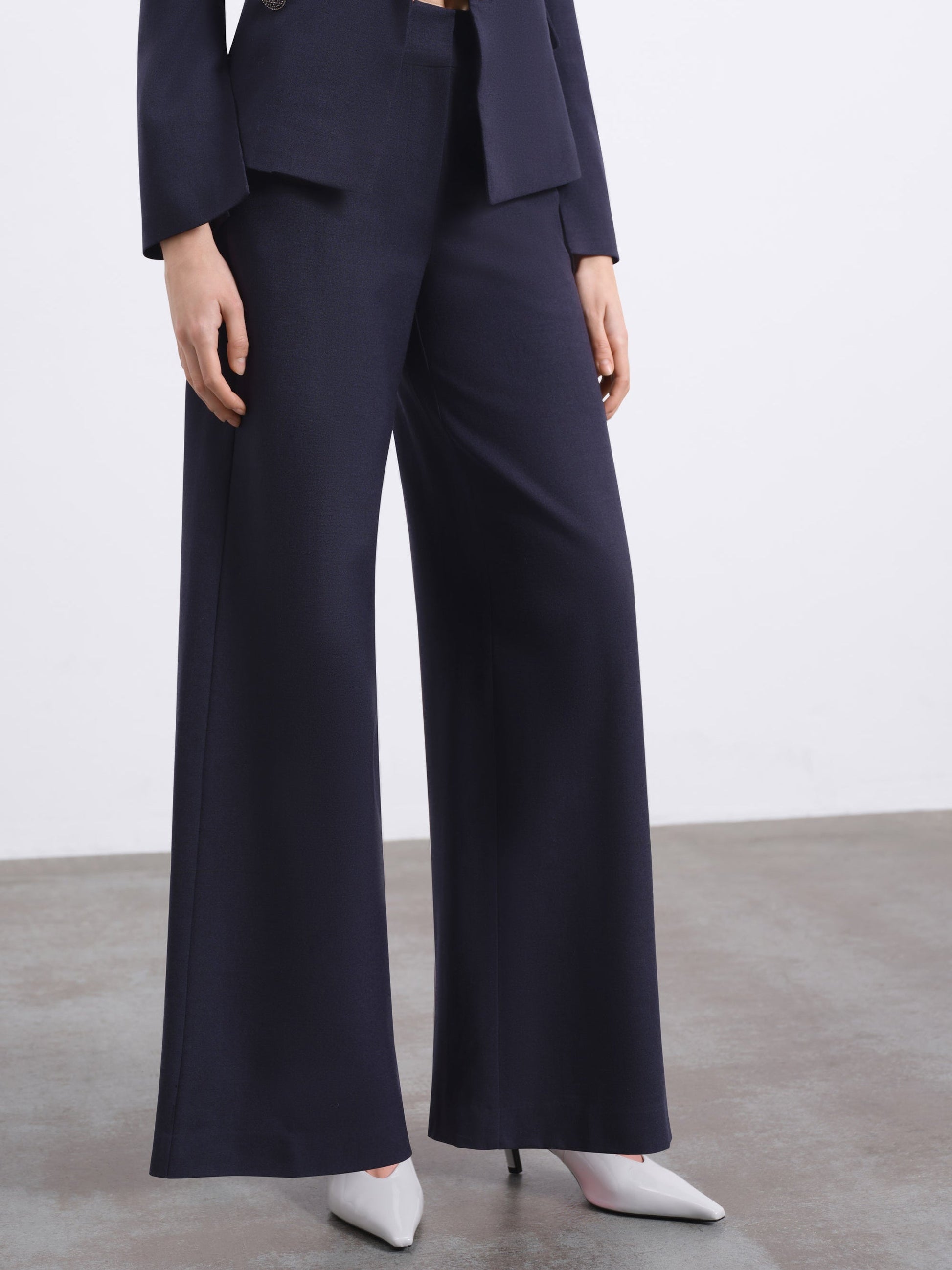 Maren Tailored Wide-Leg Wool Trousers